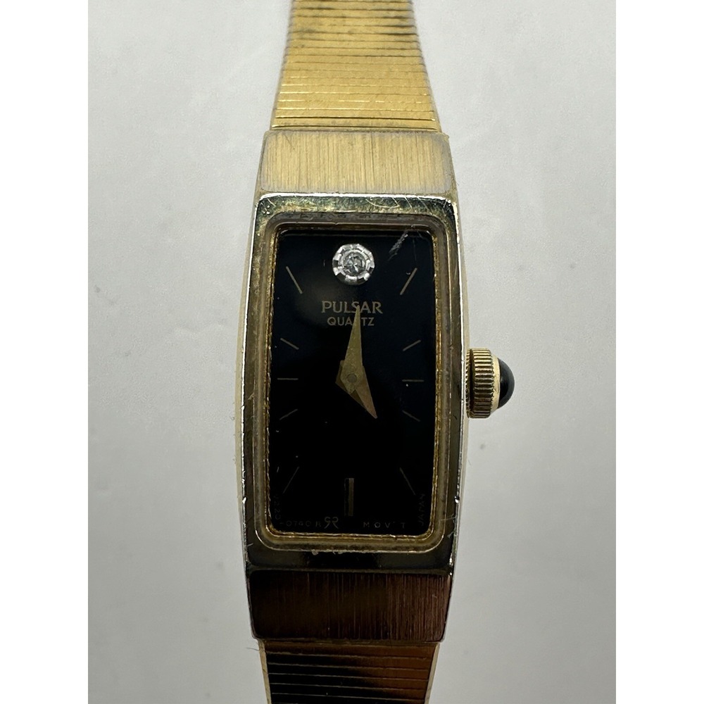 Pulsar V220-5610 Ladies Watch 11MM 6"‎ New Battery Gold Tone Q